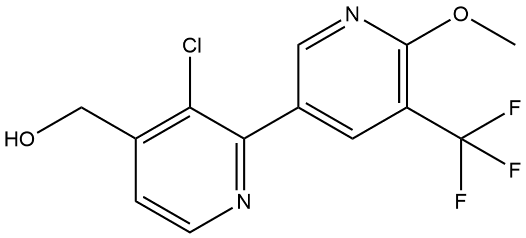 3-Chloro-6'-methoxy-5'-(trifluoromethyl)[2,3'-bipyridine]-4-methanol Structure