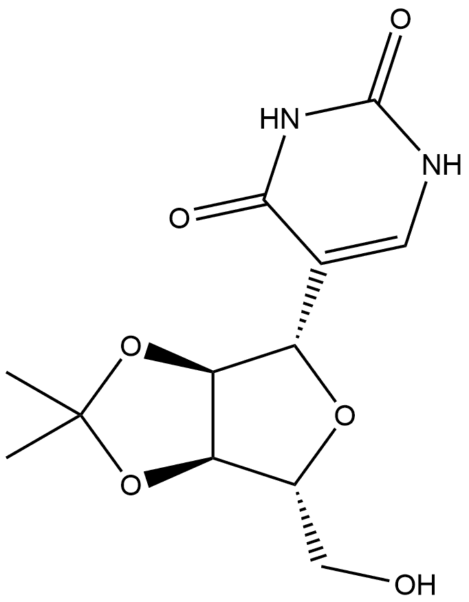 2,4(1H,3H)-Pyrimidinedione, 5-[2,3-O-(1-methylethylidene)-β-D-ribofuranosyl]- 구조식 이미지