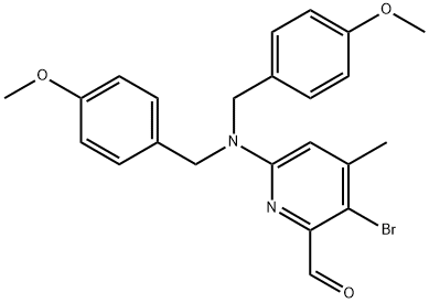 6-(Bis(4-methoxybenzyl)amino)-3-bromo-4-methylpicolinaldehyde 구조식 이미지