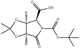 5H-1,3-Dioxolo[4,5-c]pyrrole-4,5-dicarboxylic acid, tetrahydro-2,2-dimethyl-6-oxo-, 5-(1,1-dimethylethyl) ester, (3aS,4S,6aS)- 구조식 이미지