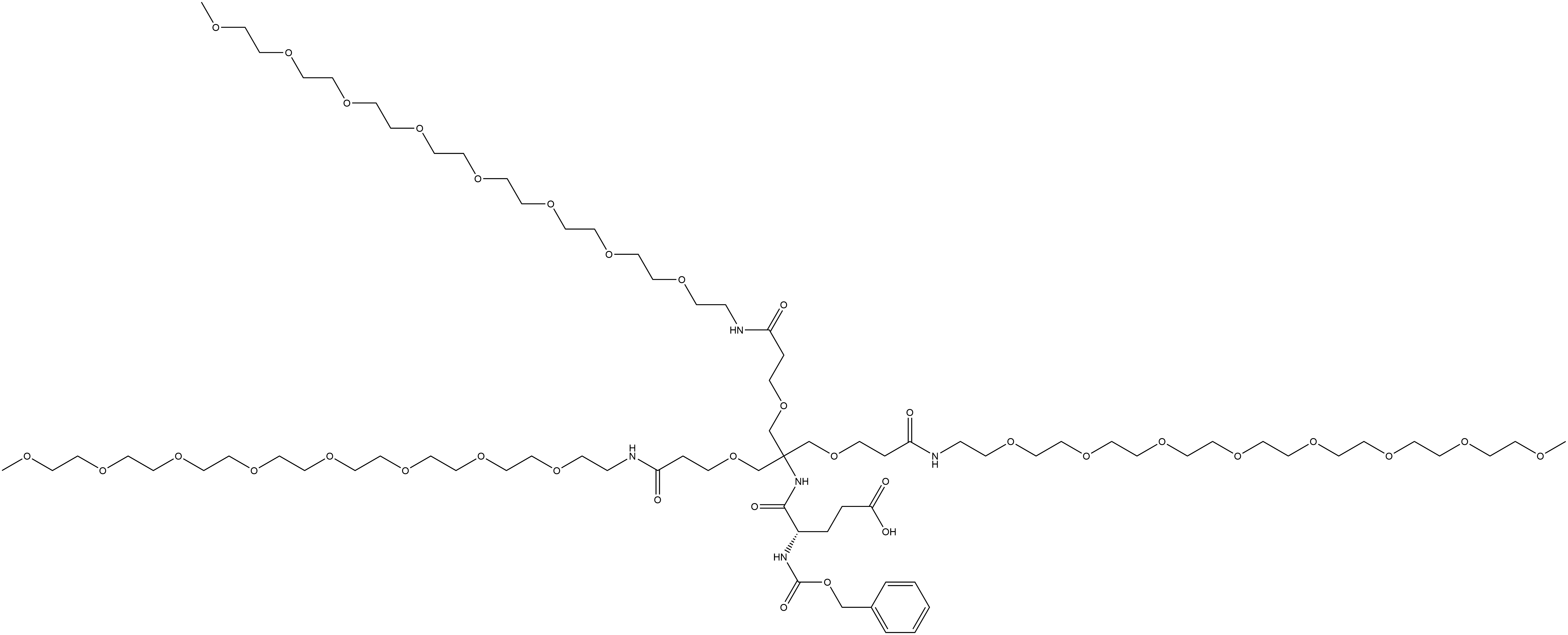 1-(Phenylmethyl) (3S)-3-(2-carboxyethyl)-4,11-dioxo-6,6-bis(5-oxo-2,9,12,15,18,21,24,27,30-nonaoxa-6-azahentriacont-1-yl)-8,15,18,21,24,27,30,33,36-nonaoxa-2,5,12-triazaheptatriacontanoate Structure