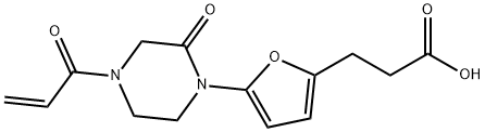 5-[2-Oxo-4-(1-oxo-2-propen-1-yl)-1-piperazinyl]-2-furanpropanoic acid 구조식 이미지