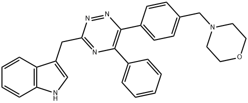 1H-Indole, 3-[[6-[4-(4-morpholinylmethyl)phenyl]-5-phenyl-1,2,4-triazin-3-yl]methyl]- Structure