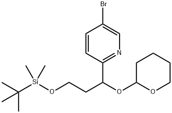 5-Bromo-2-[3-[[(1,1-dimethylethyl)dimethylsilyl]oxy]-1-[(tetrahydro-2H-pyran-2-yl)oxy]propyl]pyridine Structure