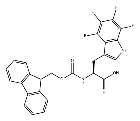 L-Tryptophan, N-[(9H-fluoren-9-ylmethoxy)carbonyl]-4,5,6,7-tetrafluoro- Structure