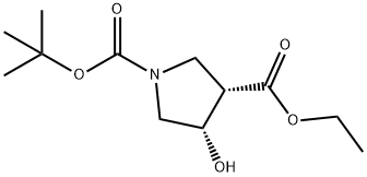 1,3-Pyrrolidinedicarboxylic acid, 4-hydroxy-, 1-(1,1-dimethylethyl) 3-ethyl ester, (3S,4S)- Structure