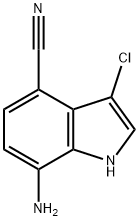 1H-Indole-4-carbonitrile, 7-amino-3-chloro- 구조식 이미지