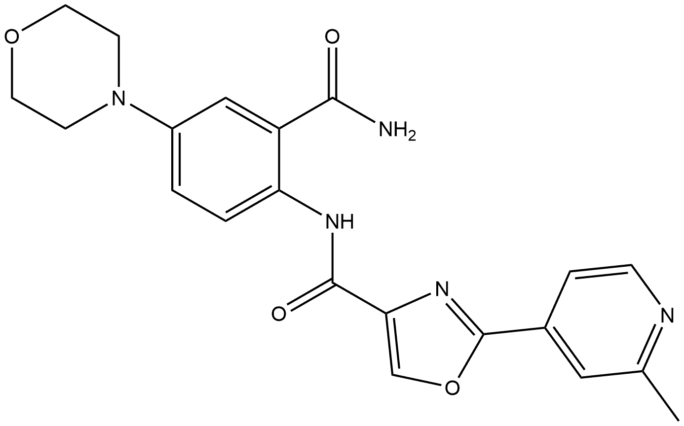 2-(2-Methyl-pyridin-4-yl)-oxazole-4-carboxylic acid (2-carbamoyl-4-morpholin-4-yl-phenyl)-amide Structure