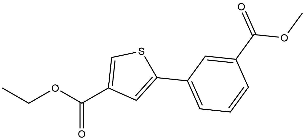 5-(3-Methoxycarbonyl-phenyl)-thiophene-3-carboxylic acid ethyl ester Structure