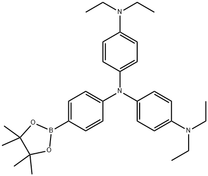 1,4-Benzenediamine, N1-[4-(diethylamino)phenyl]-N4,N4-diethyl-N1-[4-(4,4,5,5-tetramethyl-1,3,2-dioxaborolan-2-yl)phenyl]- Structure