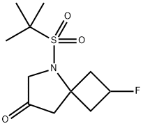 5-Azaspiro[3.4]octan-7-one, 5-[(1,1-dimethylethyl)sulfonyl]-2-fluoro- Structure