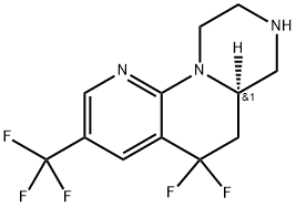 5H-Pyrazino[1,2-a][1,8]naphthyridine, 5,5-difluoro-6,6a,7,8,9,10-hexahydro-3-(trifluoromethyl)-, (6aR)- 구조식 이미지