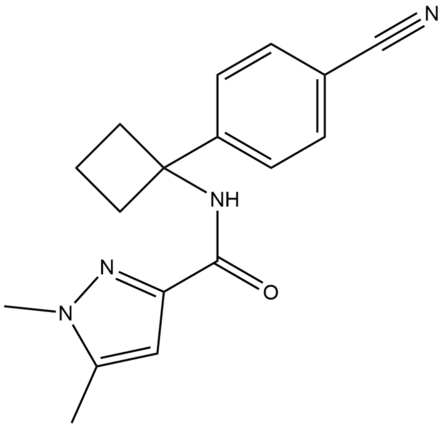 N-1-(4-Cyanophenyl)cyclobutyl-1,5-dimethyl-1H-pyrazole-3-carboxamide Structure