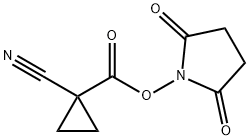 Cyclopropanecarboxylic acid, 1-cyano-, 2,5-dioxo-1-pyrrolidinyl ester Structure