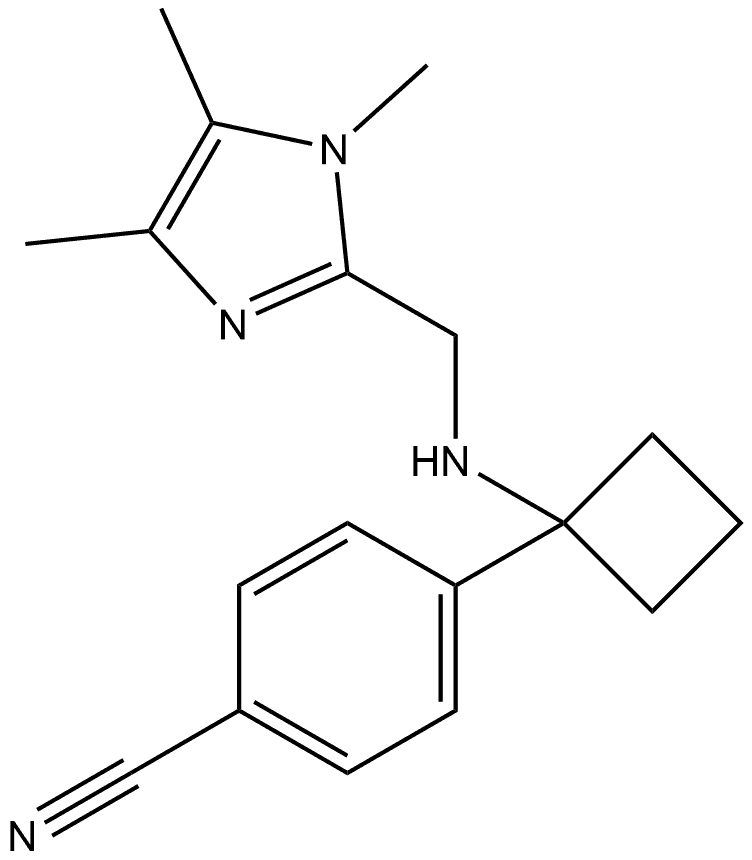 4-1-(1,4,5-Trimethyl-1H-imidazol-2-yl)methylaminocyclobutylbenzonitrile Structure