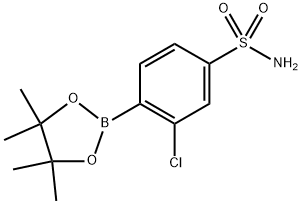 Benzenesulfonamide, 3-chloro-4-(4,4,5,5-tetramethyl-1,3,2-dioxaborolan-2-yl)- Structure