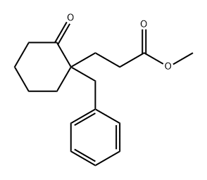 Cyclohexanepropanoic acid, 2-oxo-1-(phenylmethyl)-, methyl ester 구조식 이미지