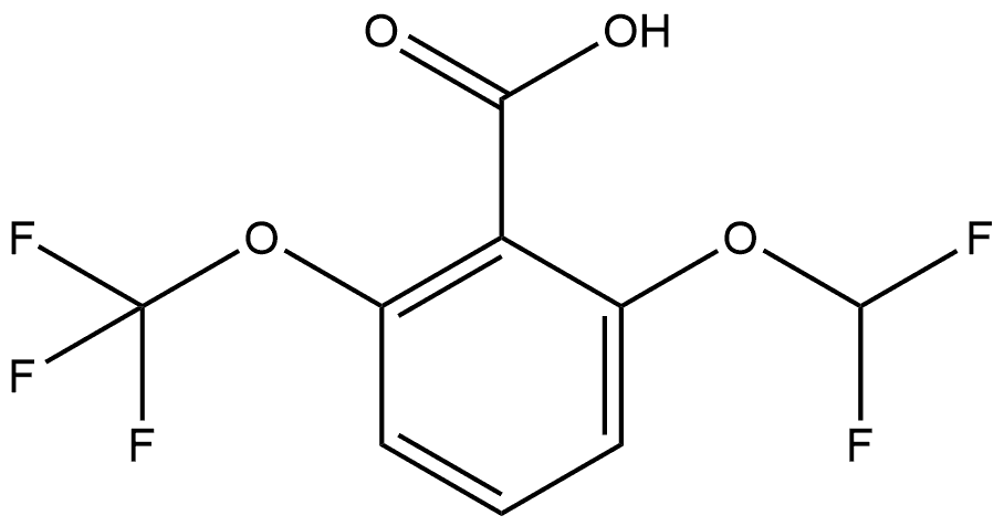 2-(Difluoromethoxy)-6-(trifluoromethoxy)benzoic acid Structure