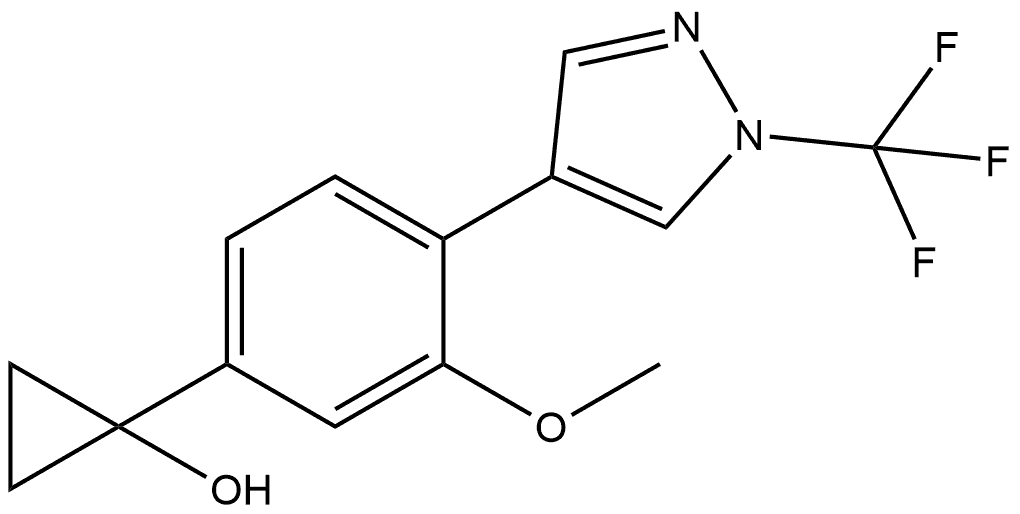 1-[3-Methoxy-4-[1-(trifluoromethyl)-1H-pyrazol-4-yl]phenyl]cyclopropanol Structure