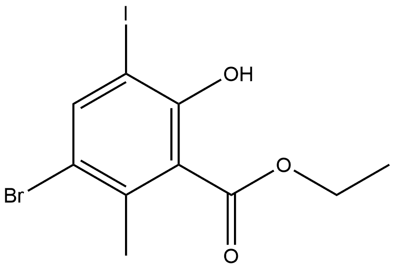 Ethyl 3-bromo-6-hydroxy-5-iodo-2-methylbenzoate Structure