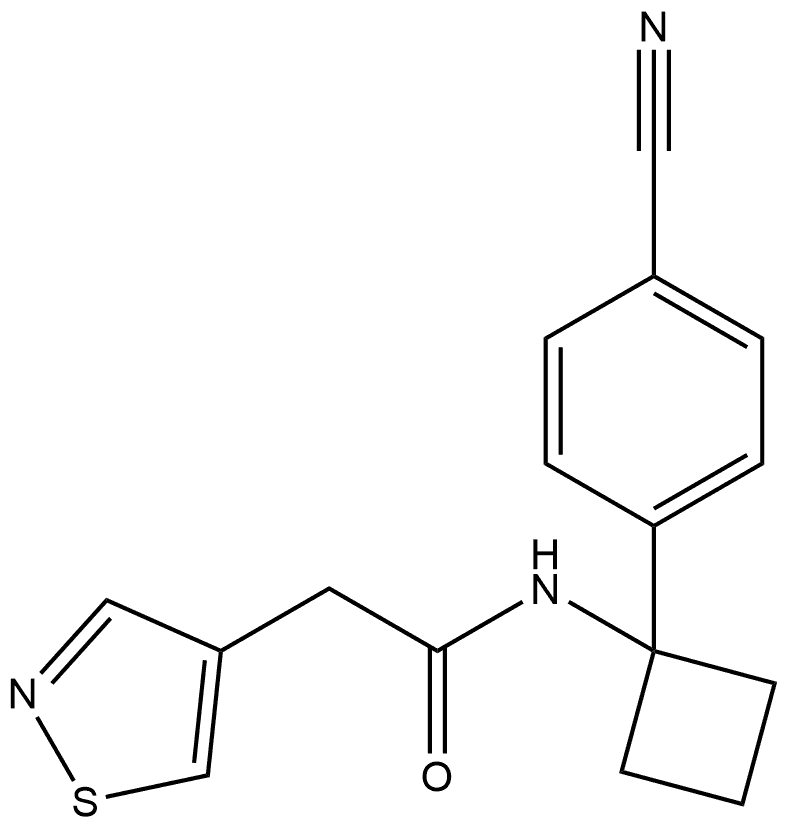 N-1-(4-Cyanophenyl)cyclobutyl-4-isothiazoleacetamide Structure