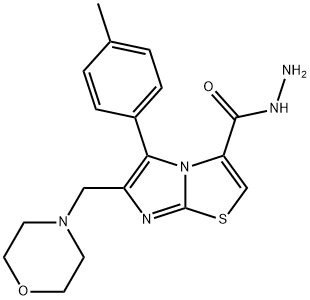 Imidazo[2,1-b]thiazole-3-carboxylic acid, 5-(4-methylphenyl)-6-(4-morpholinylmethyl)-, hydrazide Structure