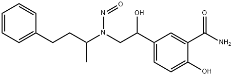 Benzamide, 2-hydroxy-5-[1-hydroxy-2-[(1-methyl-3-phenylpropyl)nitrosoamino]ethyl]- Structure