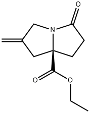 1H-Pyrrolizine-7a(5H)-carboxylic acid, tetrahydro-2-methylene-5-oxo-, ethyl ester, (7aR)- Structure