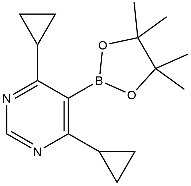 4,6-Dicyclopropyl-5-(4,4,5,5-tetramethyl-1,3,2-dioxaborolan-2-yl)pyrimidine 구조식 이미지