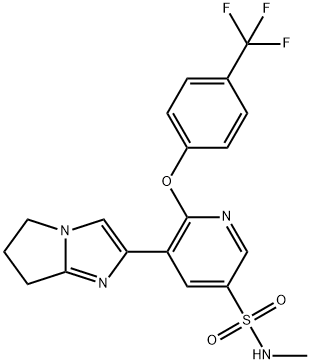 5-(6,7-dihydro-5H-pyrrolo[1,2-a]imidazol-2-yl)-N-methyl-6-(4-(trifluoromethyl)phenoxy)pyridine-3-sulfonamide Structure
