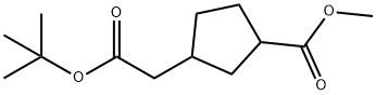 Cyclopentaneacetic acid, 3-(methoxycarbonyl)-, 1,1-dimethylethyl ester 구조식 이미지