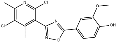 4-[3-(2,5-Dichloro-4,6-dimethyl-3-pyridinyl)-1,2,4-oxadiazol-5-yl]-2-methoxyphenol Structure