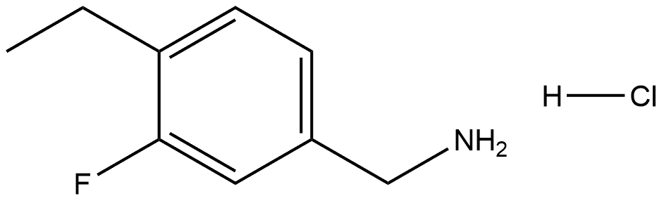 Benzenemethanamine, 4-ethyl-3-fluoro-, hydrochloride (1:1) 구조식 이미지