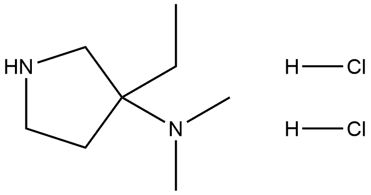 3-Pyrrolidinamine, 3-ethyl-N,N-dimethyl-, hydrochloride (1:2) 구조식 이미지