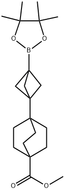 Bicyclo[2.2.2]octane-1-carboxylic acid, 4-[3-(4,4,5,5-tetramethyl-1,3,2-dioxaborolan-2-yl)bicyclo[1.1.1]pent-1-yl]-, methyl ester 구조식 이미지