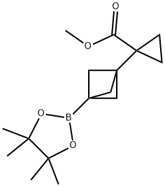 Cyclopropanecarboxylic acid, 1-[3-(4,4,5,5-tetramethyl-1,3,2-dioxaborolan-2-yl)bicyclo[1.1.1]pent-1-yl]-, methyl ester 구조식 이미지