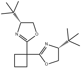Oxazole, 2,2'-cyclobutylidenebis[4-(1,1-dimethylethyl)-4,5-dihydro-, (4R,4'R)- 구조식 이미지