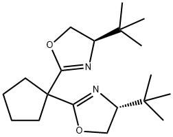 Oxazole, 2,2'-cyclopentylidenebis[4-(1,1-dimethylethyl)-4,5-dihydro-, (4R,4'R)- 구조식 이미지