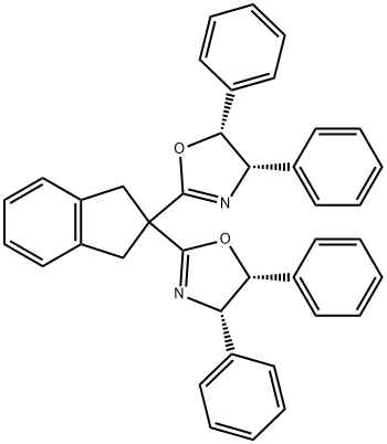 Oxazole, 2,2'-(1,3-dihydro-2H-inden-2-ylidene)bis[4,5-dihydro-4,5-diphenyl-, (4S,4'S,5R,5'R)- 구조식 이미지