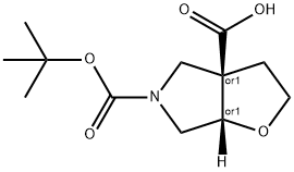 2H-Furo[2,3-c]pyrrole-3a,5(3H,4H)-dicarboxylic acid, dihydro-, 5-(1,1-dimethylethyl) ester, (3aR,6aS)-rel- Structure