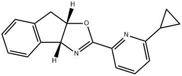 8H-Indeno[1,2-d]oxazole, 2-(6-cyclopropyl-2-pyridinyl)-3a,8a-dihydro-, (3aR,8aS)- Structure