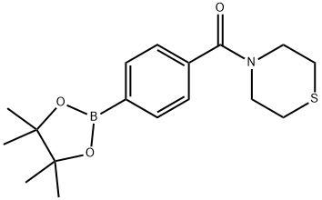 Methanone, [4-(4,4,5,5-tetramethyl-1,3,2-dioxaborolan-2-yl)phenyl]-4-thiomorpholinyl- 구조식 이미지