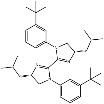 2,2'-Bi-1H-imidazole, 1,1'-bis[3-(1,1-dimethylethyl)phenyl]-4,4',5,5'-tetrahydro-4,4'-bis(2-methylpropyl)-, (4S,4'S)- Structure