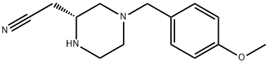 2-Piperazineacetonitrile, 4-[(4-methoxyphenyl)methyl]-, (2R)- Structure