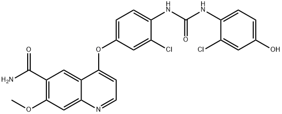 6-Quinolinecarboxamide, 4-[3-chloro-4-[[[(2-chloro-4-hydroxyphenyl)amino]carbonyl]amino]phenoxy]-7-methoxy- Structure