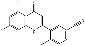 4-Chloro-3-(5,7-difluoro-1,4-dihydro-4-oxo-2-quinolinyl)benzonitrile Structure