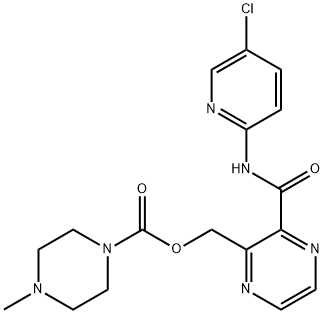 1-Piperazinecarboxylic acid, 4-methyl-, [3-[[(5-chloro-2-pyridinyl)amino]carbonyl]-2-pyrazinyl]methyl ester Structure