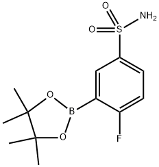 Benzenesulfonamide, 4-fluoro-3-(4,4,5,5-tetramethyl-1,3,2-dioxaborolan-2-yl)- 구조식 이미지