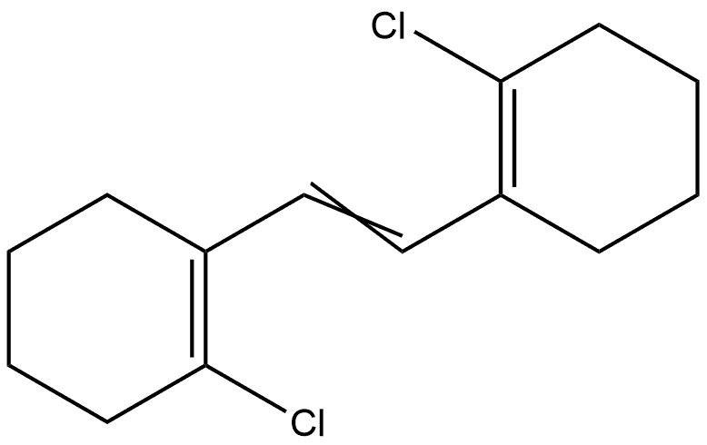(E)-1,2-bis(2-chlorocyclohex-1-en-1-yl)ethene 구조식 이미지