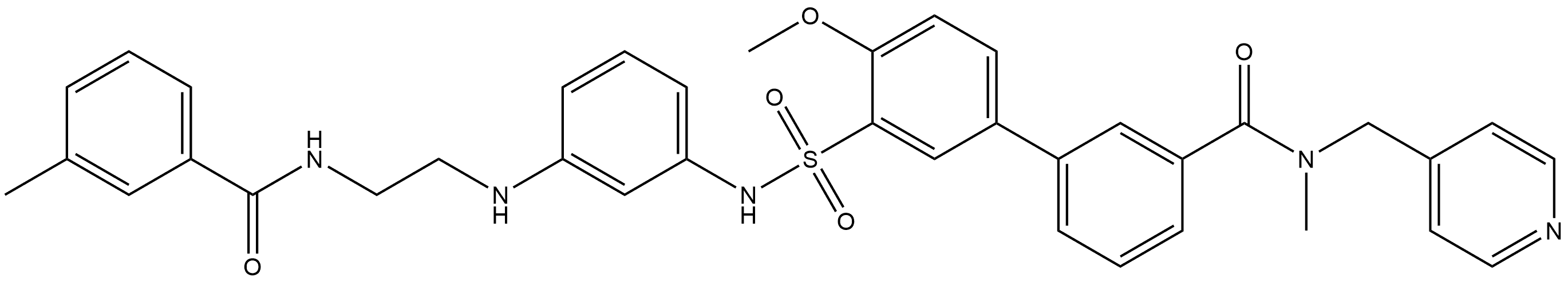 4′-Methoxy-N-methyl-3′-[[[3-[[2-[(3-methylbenzoyl)amino]ethyl]amino]phenyl]amino]sulfonyl]-N-(4-pyridinylmethyl)[1,1′-biphenyl]-3-carboxamide Structure